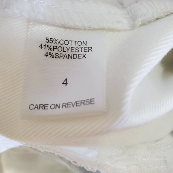 New York & Co Sz 4 Pedal Pushers White Twill Hip Pockets Back Pockets NEW - Picture 6 of 7